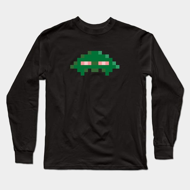 Retro gaming Space Invader Long Sleeve T-Shirt by GerrardShuttleworthArt